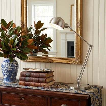 Brushed Nickel Adjustable Desk Lamp