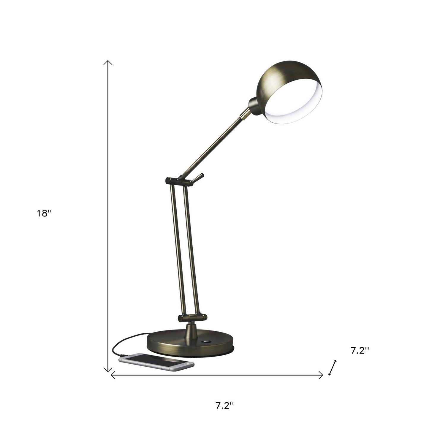Antiqued Bronze Adjustable Desk Lamp