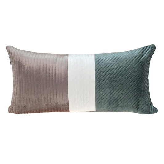 Green Striped Velvet Pillow