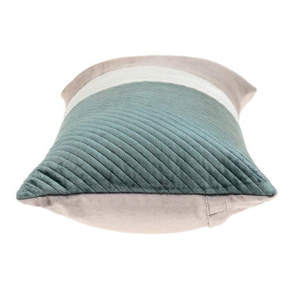 Green Striped Velvet Pillow