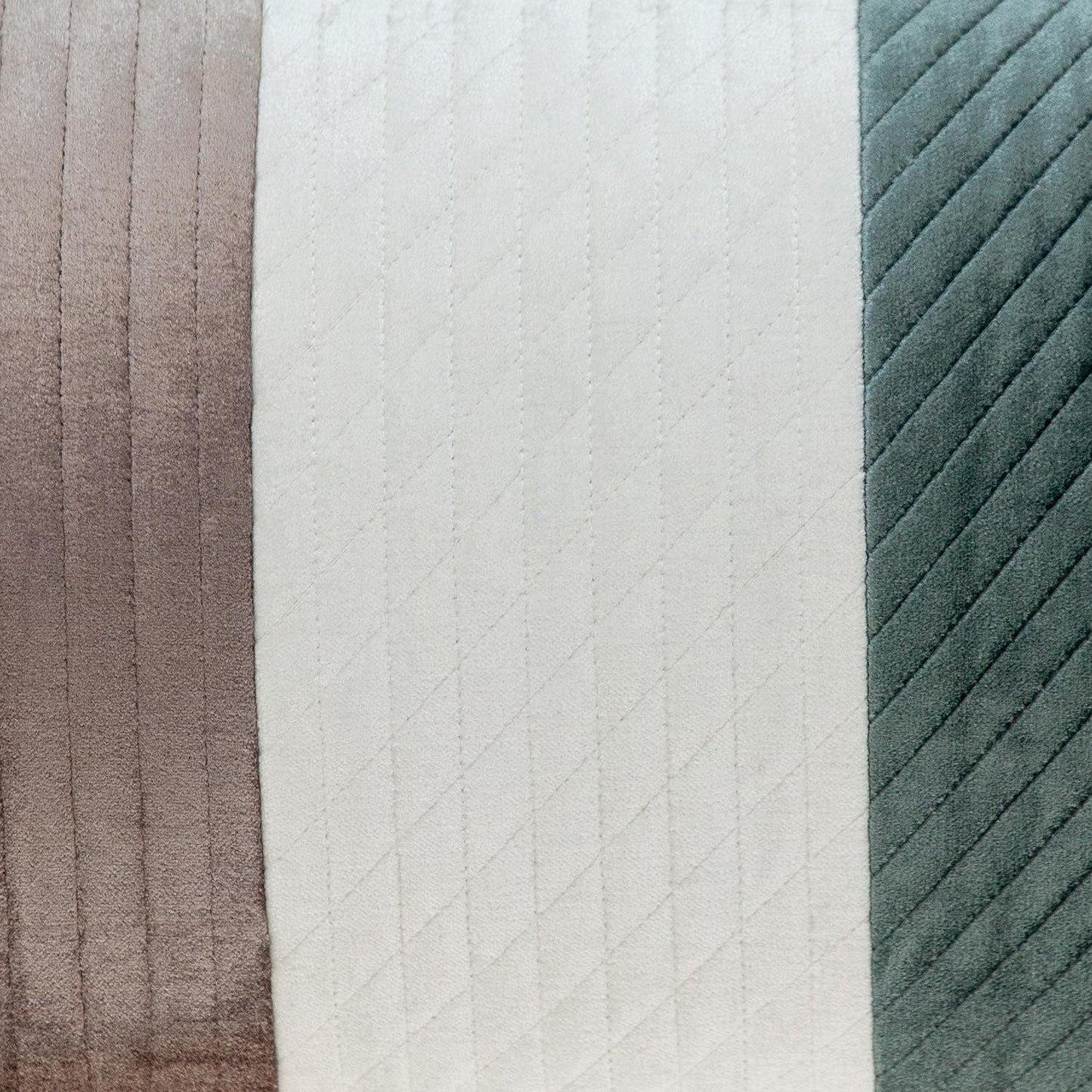 Green Striped Velvet Pillow