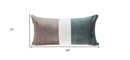 Green Striped Velvet Pillow
