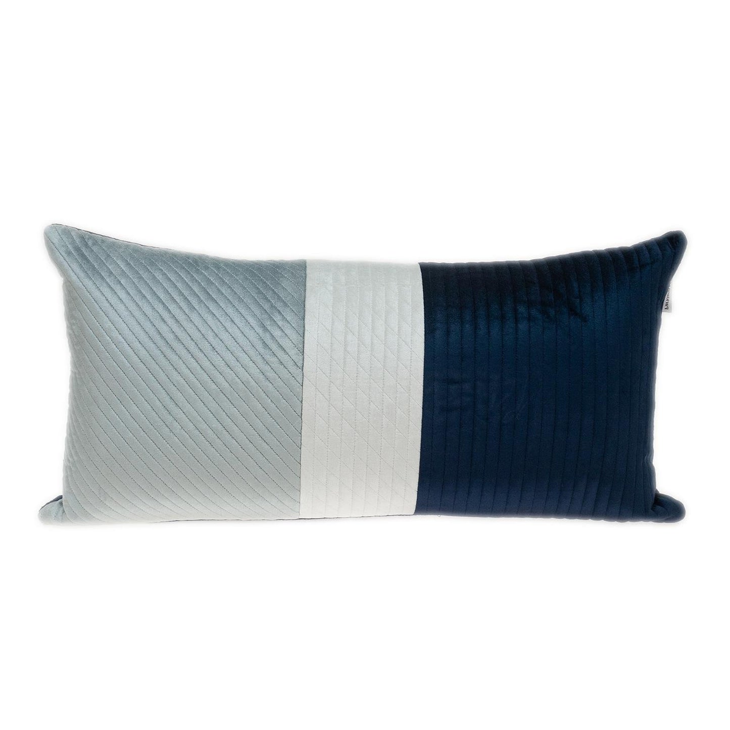 Navy Blue Striped Velvet Pillow