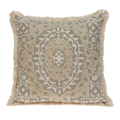 Boho Garland Beige & Khaki Accent Pillow