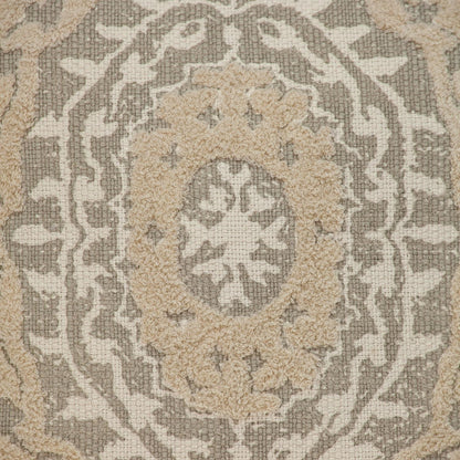 Boho Garland Beige & Khaki Accent Pillow