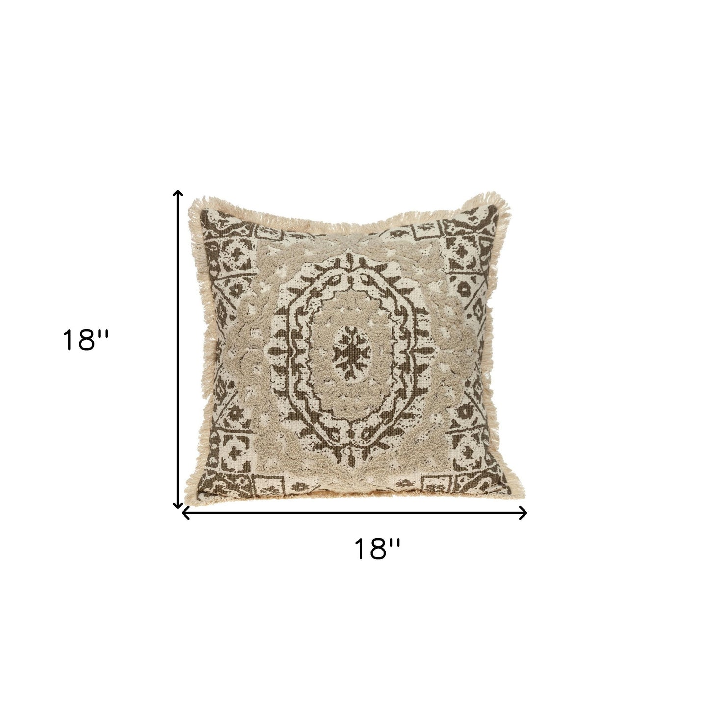 Boho Garland Beige & Brown Accent Pillow