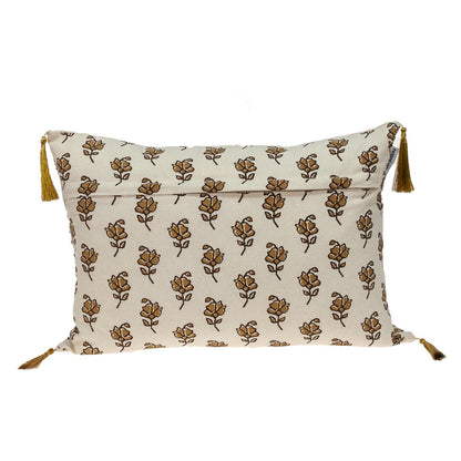 Gold & Bronze Embroidered Lumbar Pillow