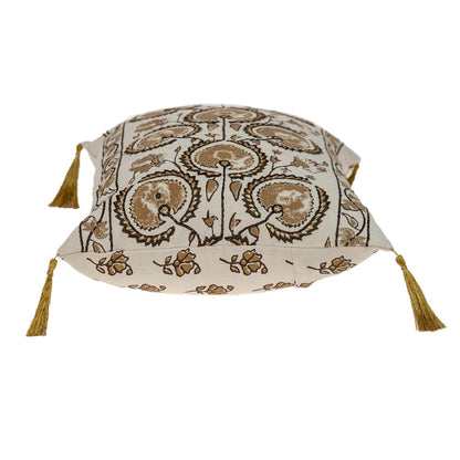 Gold & Bronze Embroidered Lumbar Pillow