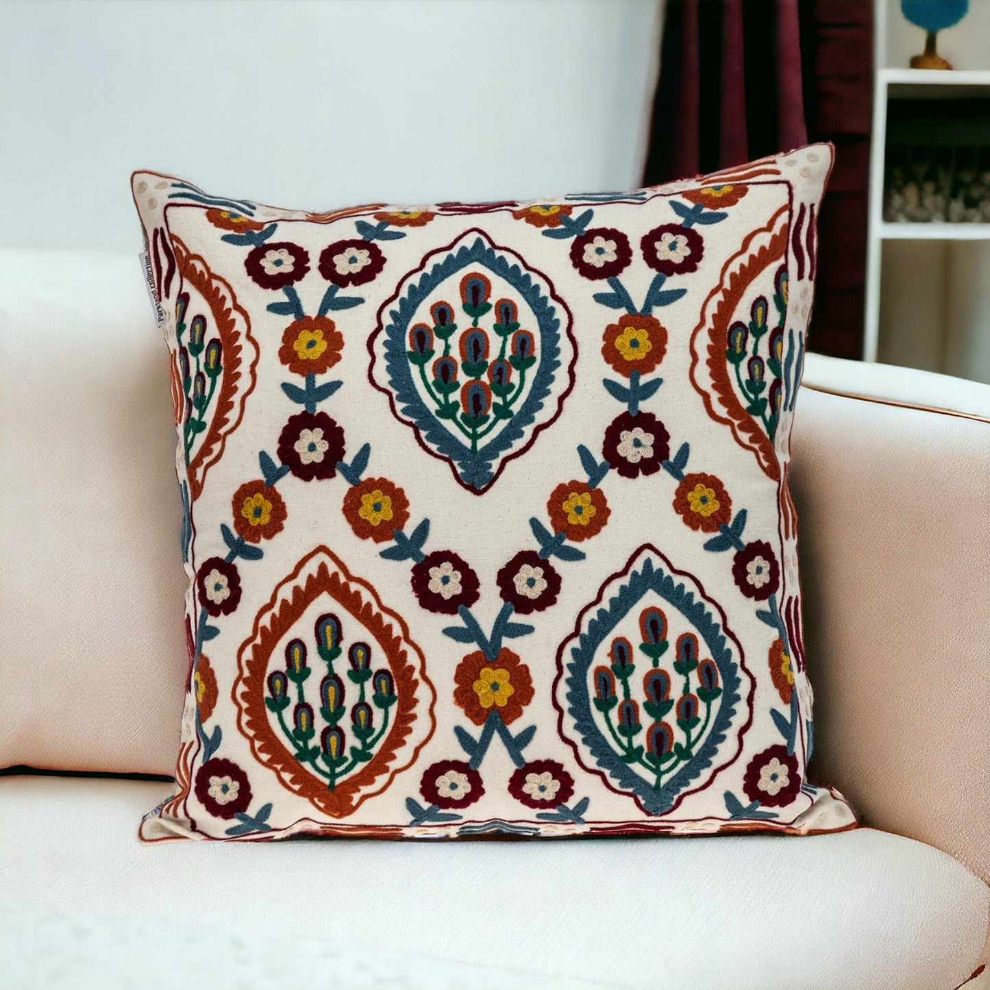 Multicolor Cotton Blend Pillow