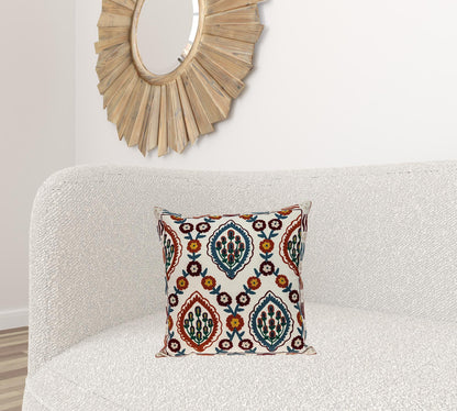 Multicolor Cotton Blend Pillow