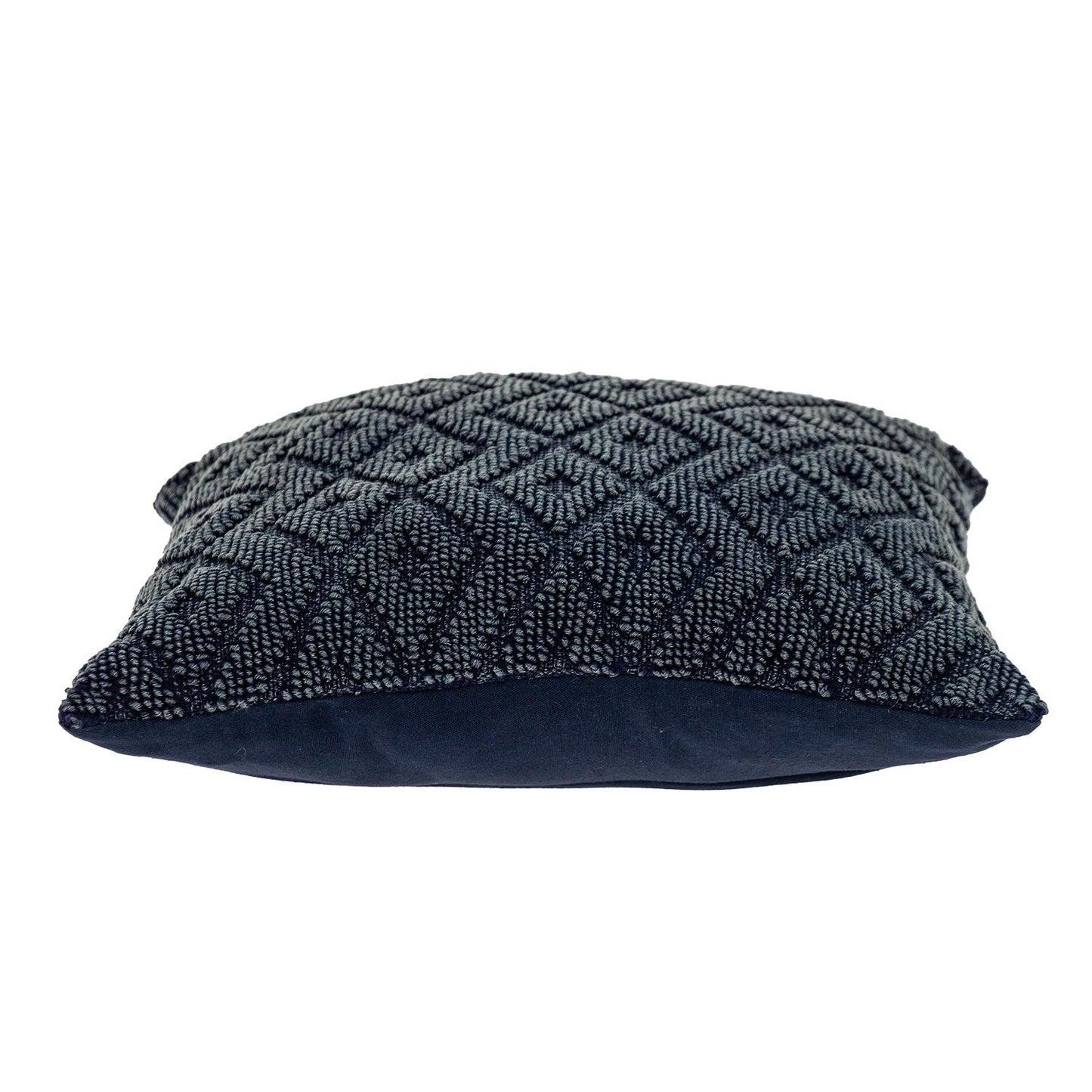 Jacquard Diamond Pattern Navy Pillow