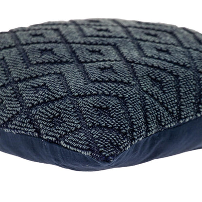 Jacquard Diamond Pattern Navy Pillow