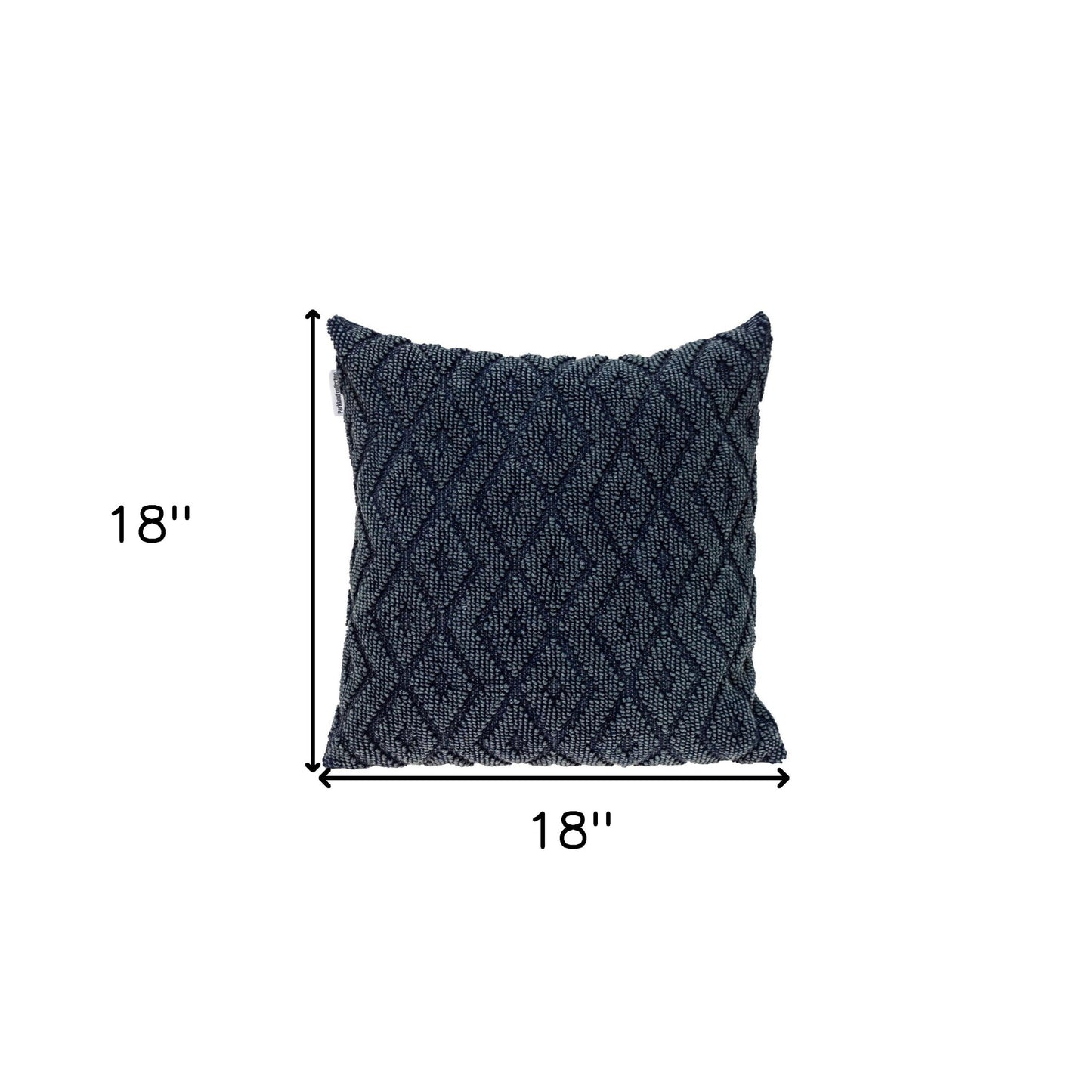 Jacquard Diamond Pattern Navy Pillow
