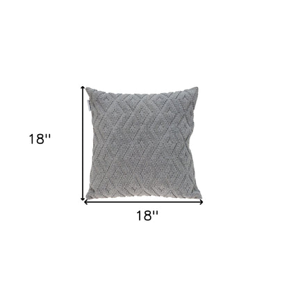 Jacquard Diamond Pattern Gray Pillow