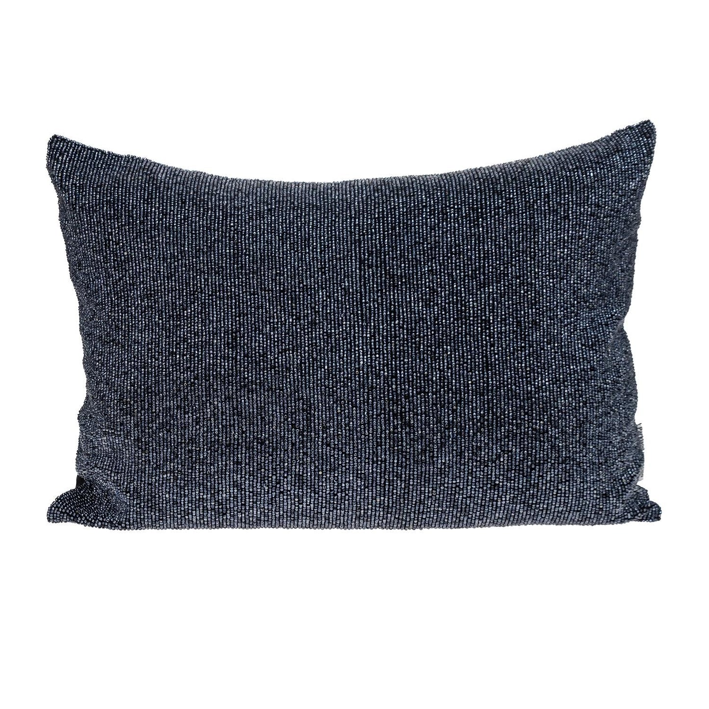 Shimmering Metallic Blue Beaded Luxury Pillow
