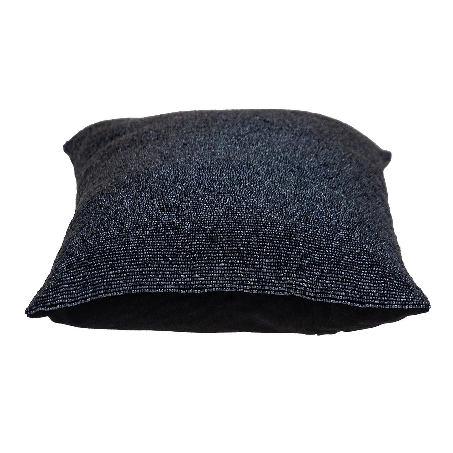 Shimmering Metallic Blue Beaded Luxury Pillow