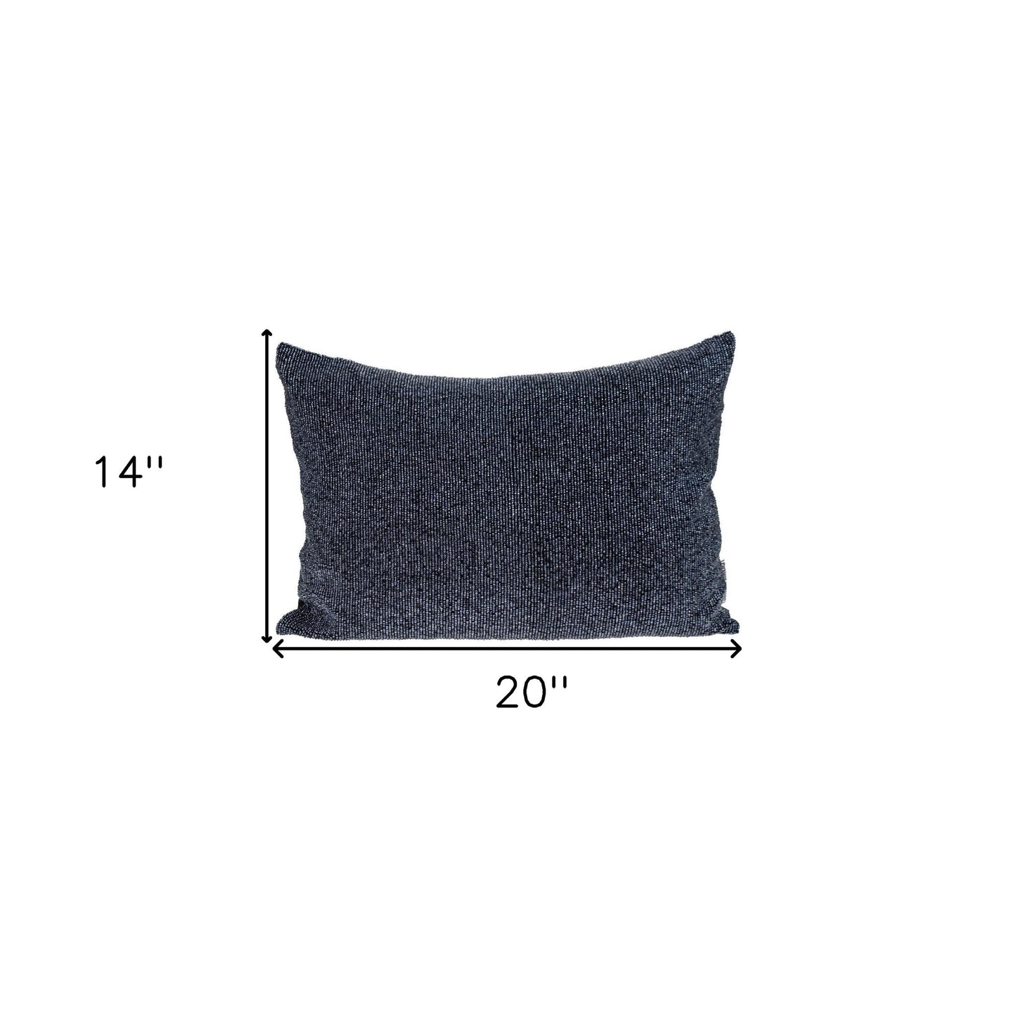 Shimmering Metallic Blue Beaded Luxury Pillow