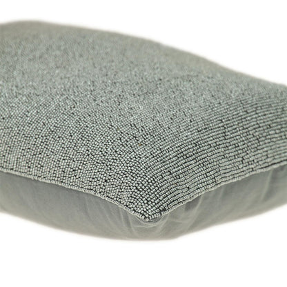 Shimmering Silver Beaded Luxury Pillow