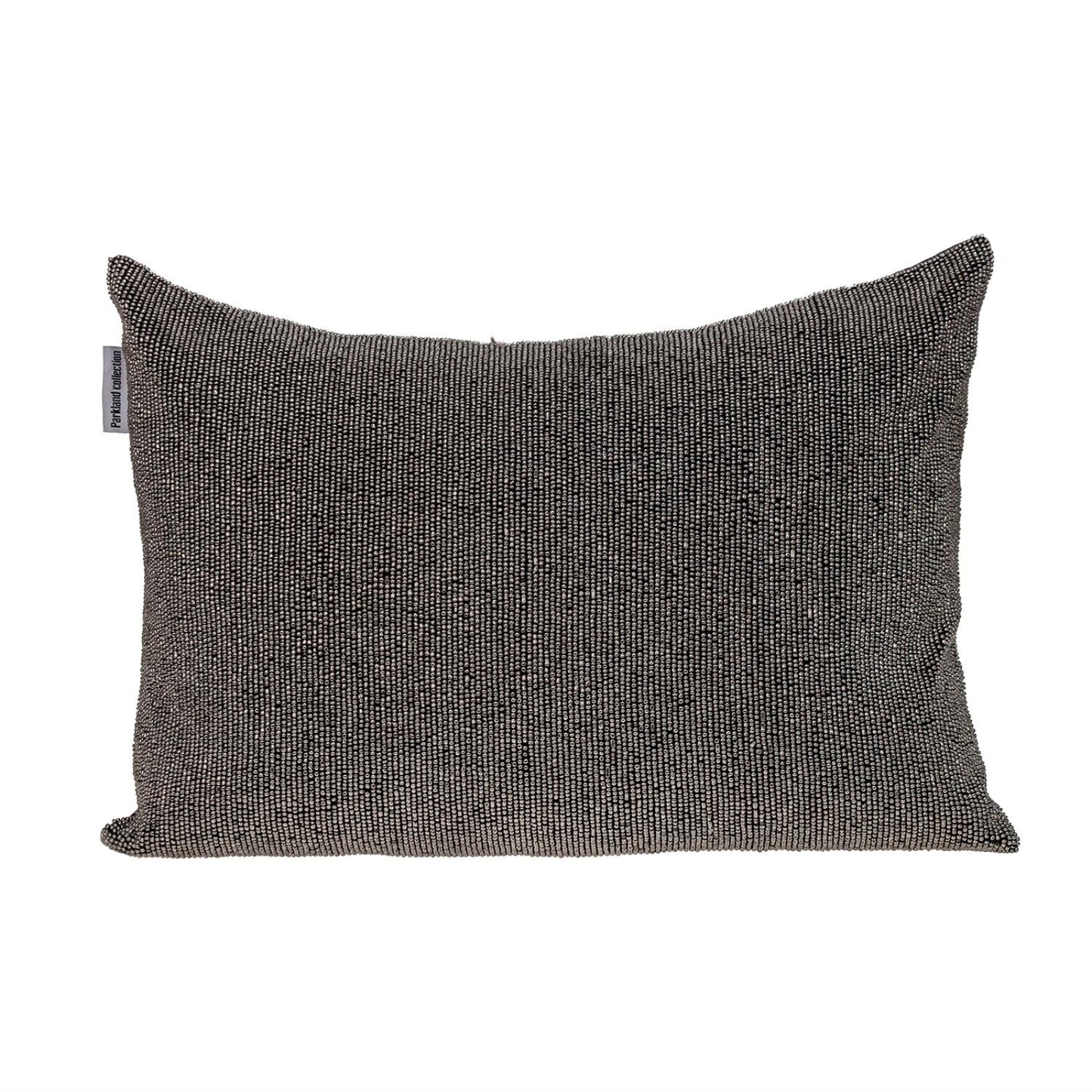 Shimmering Gray Beaded Luxury Pillow