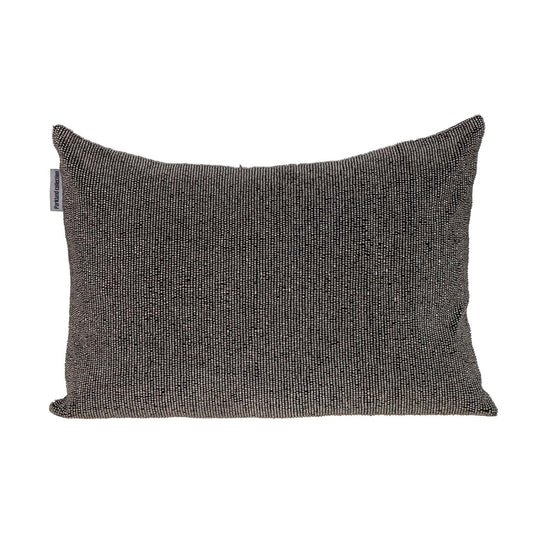 Shimmering Gray Beaded Luxury Pillow