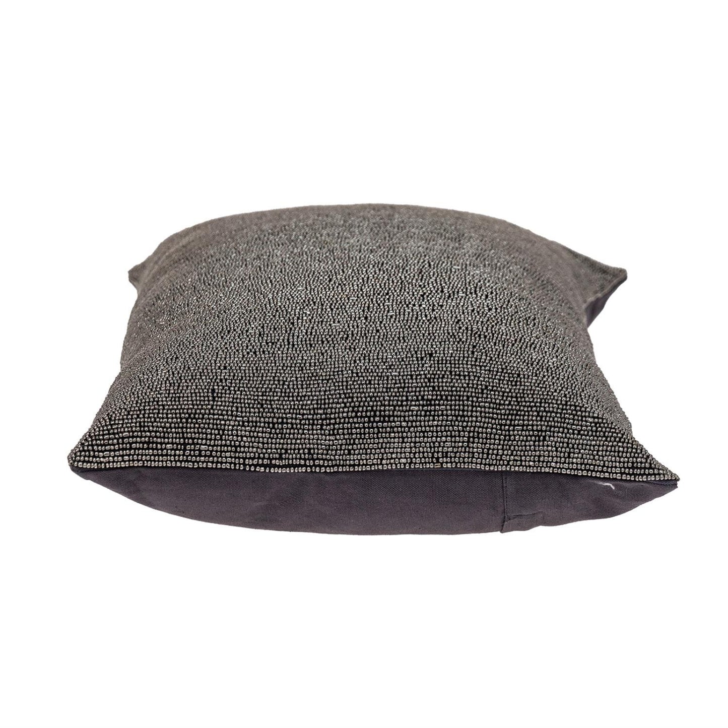 Shimmering Gray Beaded Luxury Pillow