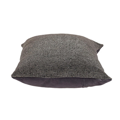 Shimmering Gray Beaded Luxury Pillow