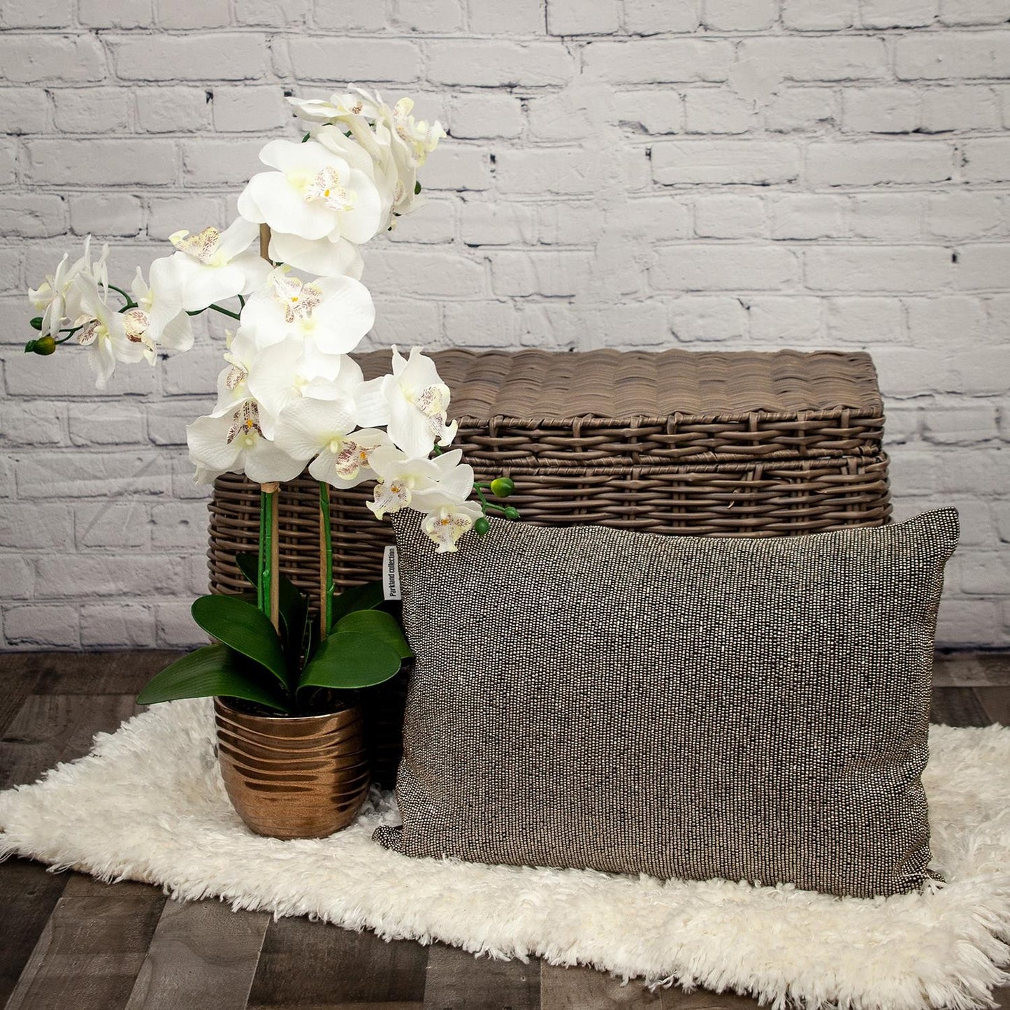 Shimmering Gray Beaded Luxury Pillow