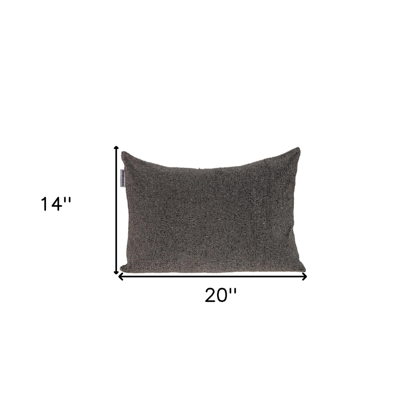 Shimmering Gray Beaded Luxury Pillow