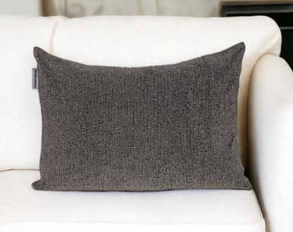 Shimmering Gray Beaded Luxury Pillow