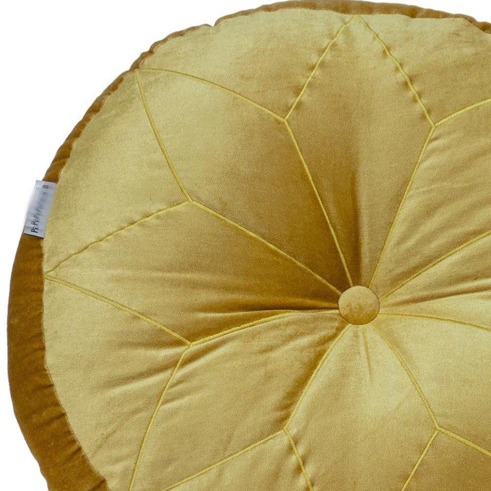 Yellow Round Velvet Pillow