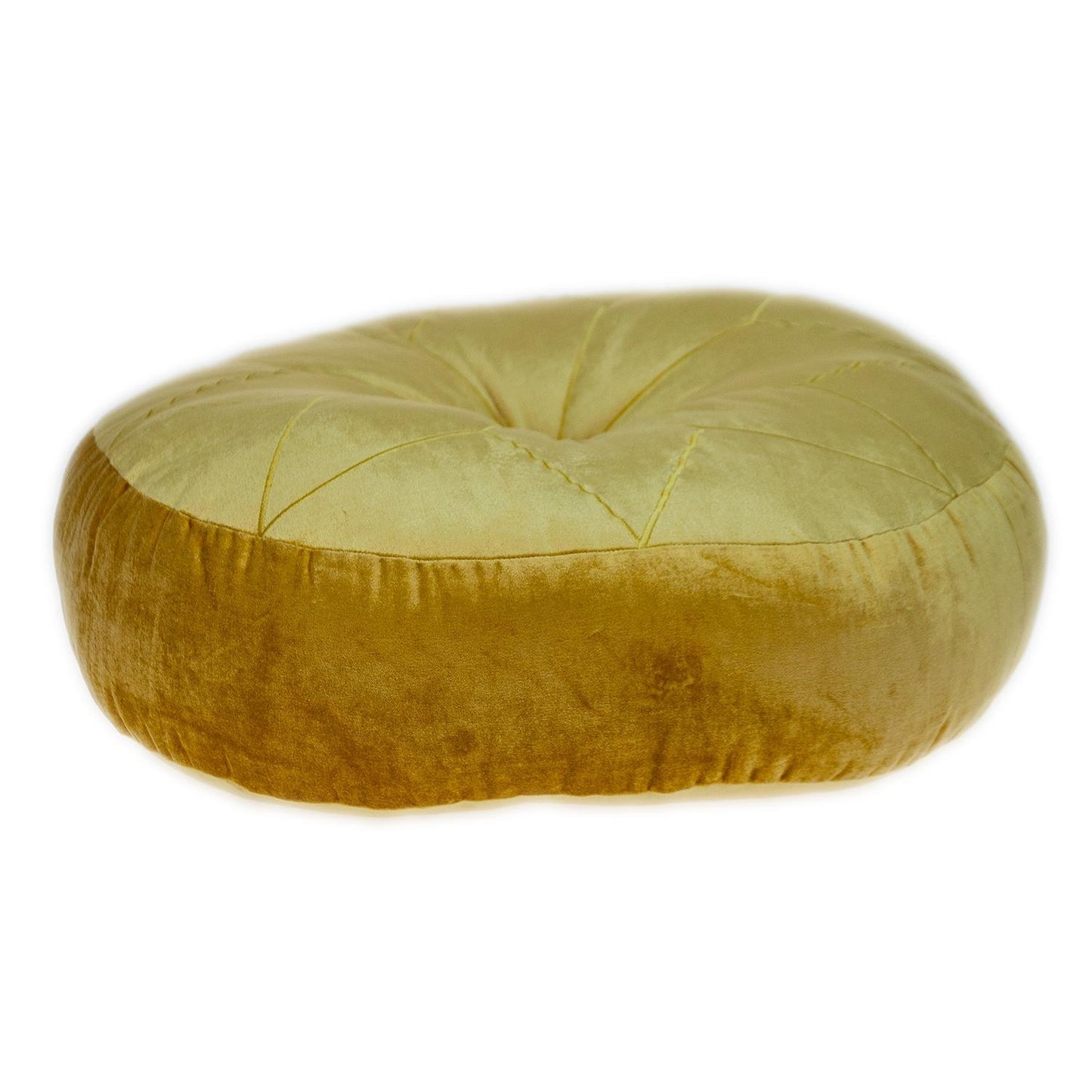 Yellow Round Velvet Pillow