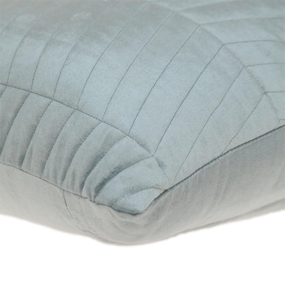 Gray Quilted Velvet Zig Zag Lumbar Pillow