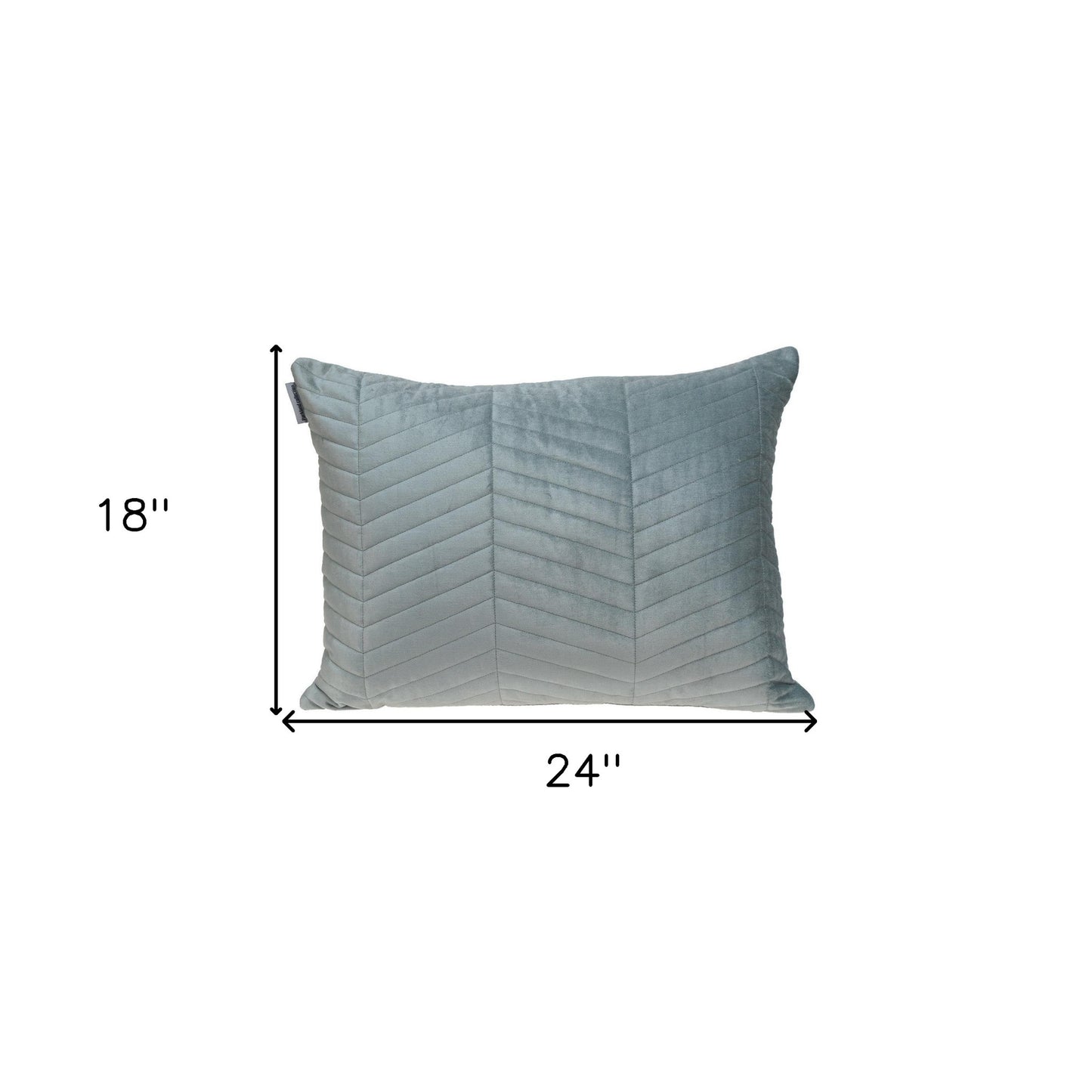 Gray Quilted Velvet Zig Zag Lumbar Pillow