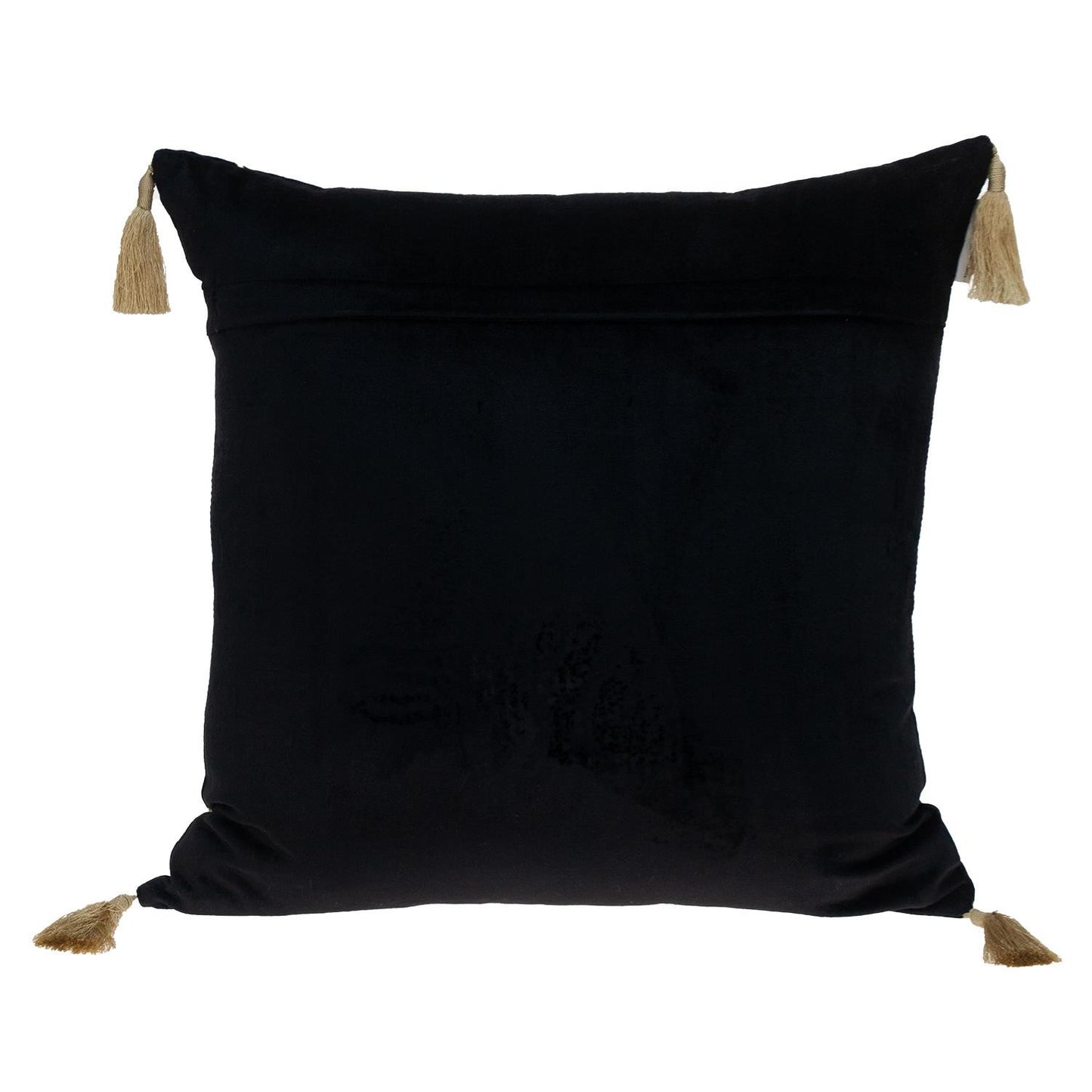 Black & Gold Geo Velvet Pillow w/ Gold Tassels