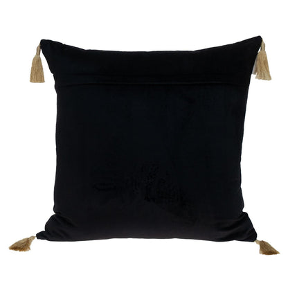 Black & Gold Geo Velvet Pillow w/ Gold Tassels