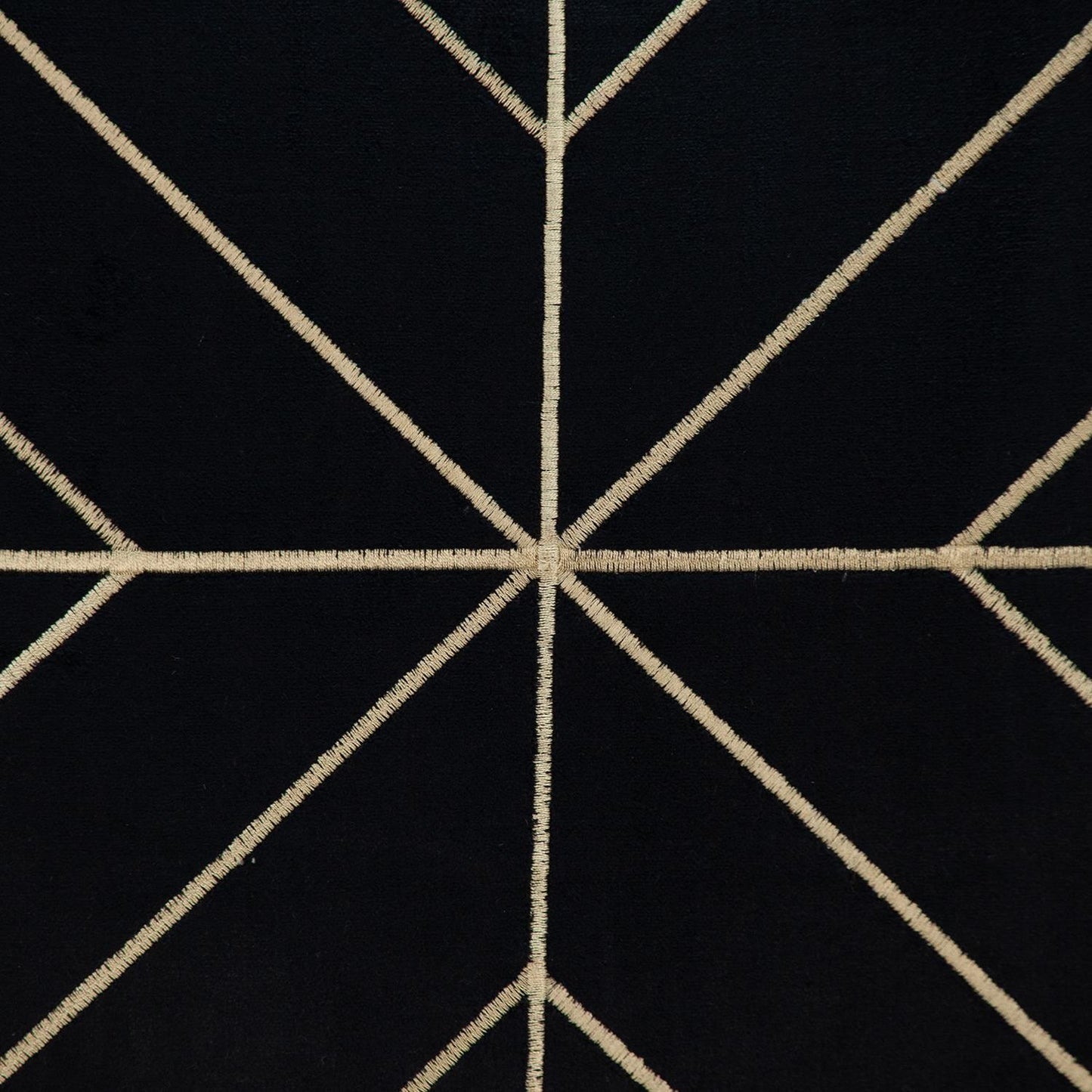 Black & Gold Geo Velvet Pillow w/ Gold Tassels
