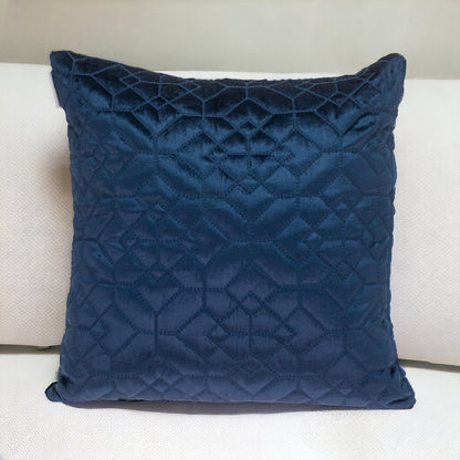 Navy Quilted Velvet Geo Pillow
