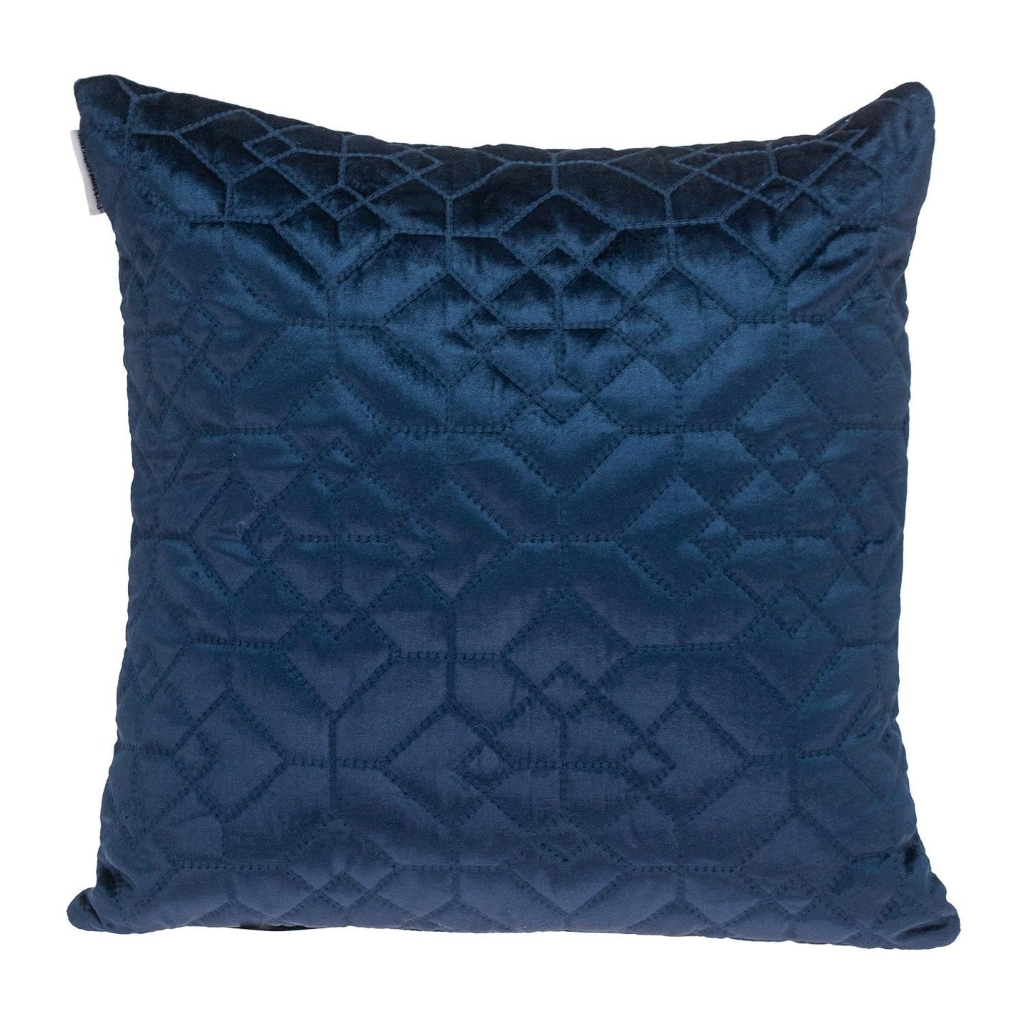 Navy Quilted Velvet Geo Pillow