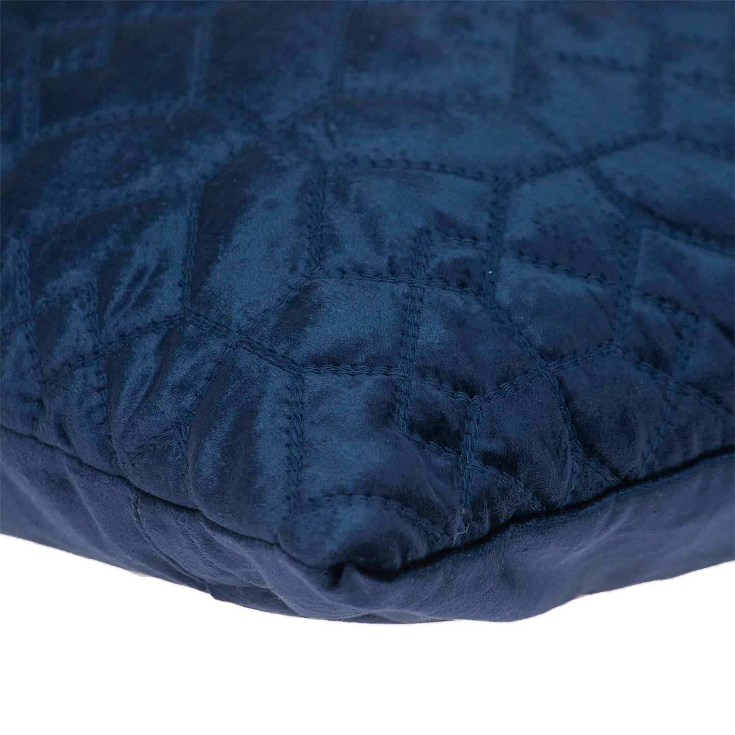 Navy Quilted Velvet Geo Pillow