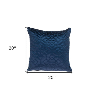 Navy Quilted Velvet Geo Pillow