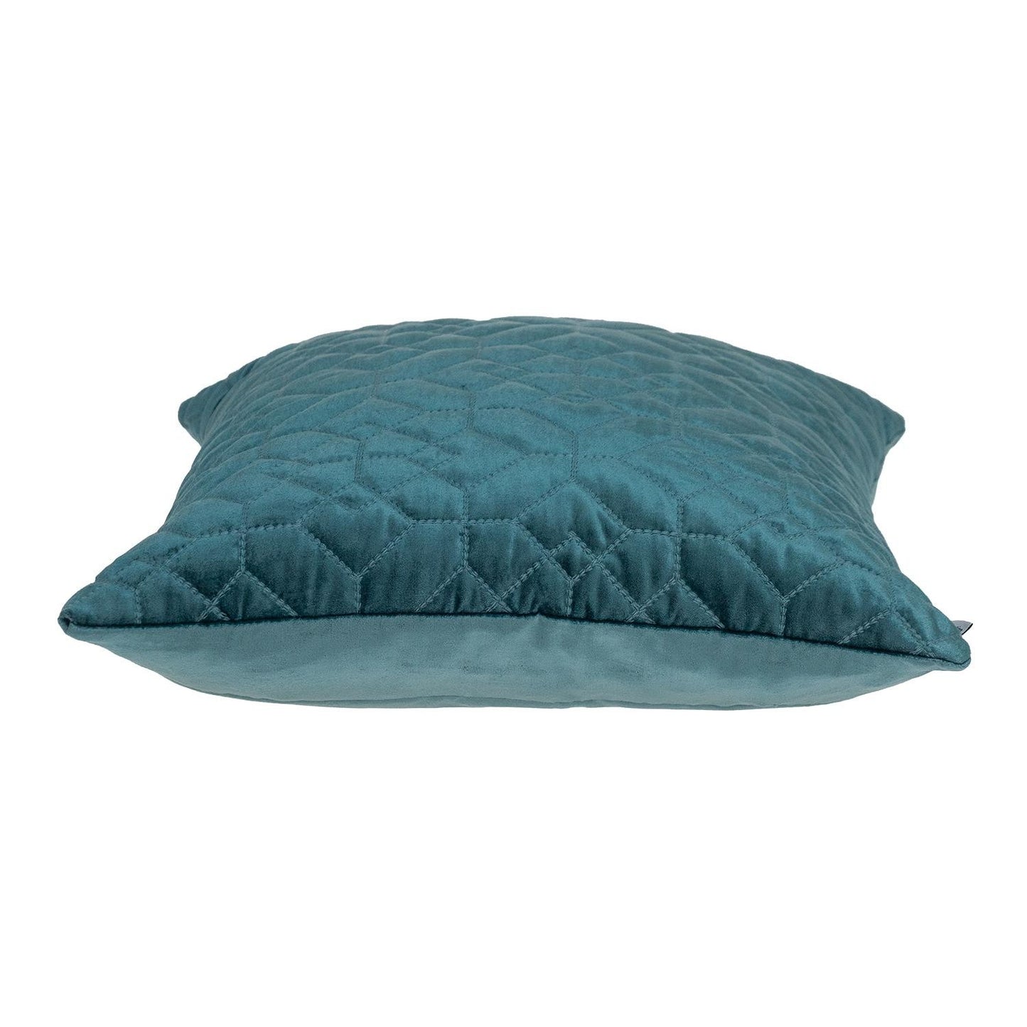 Teal Quilted Velvet Geo Pillow