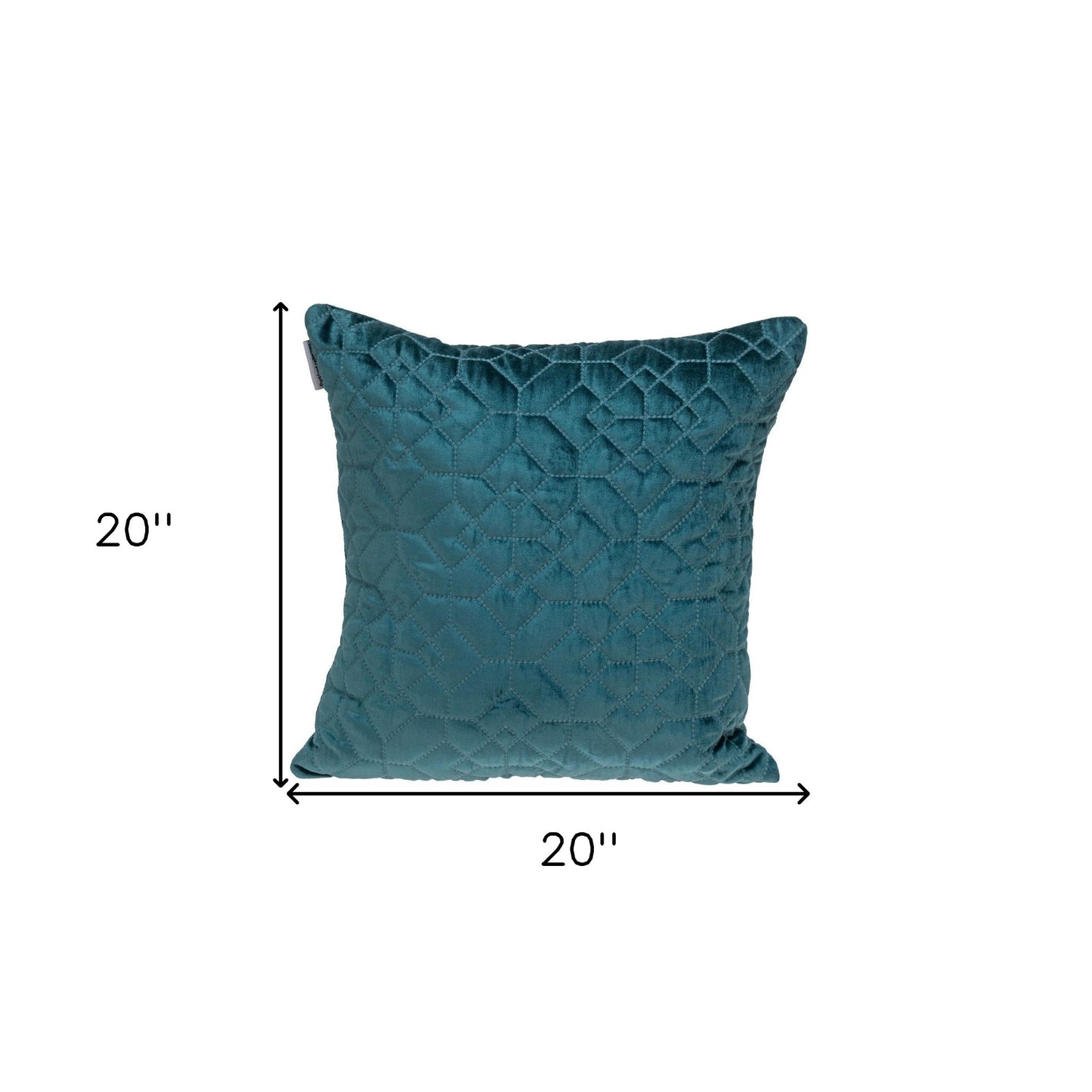 Teal Quilted Velvet Geo Pillow