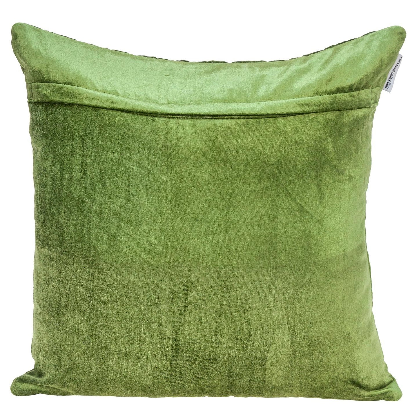 Olive Quilted Velvet Geo Pillow