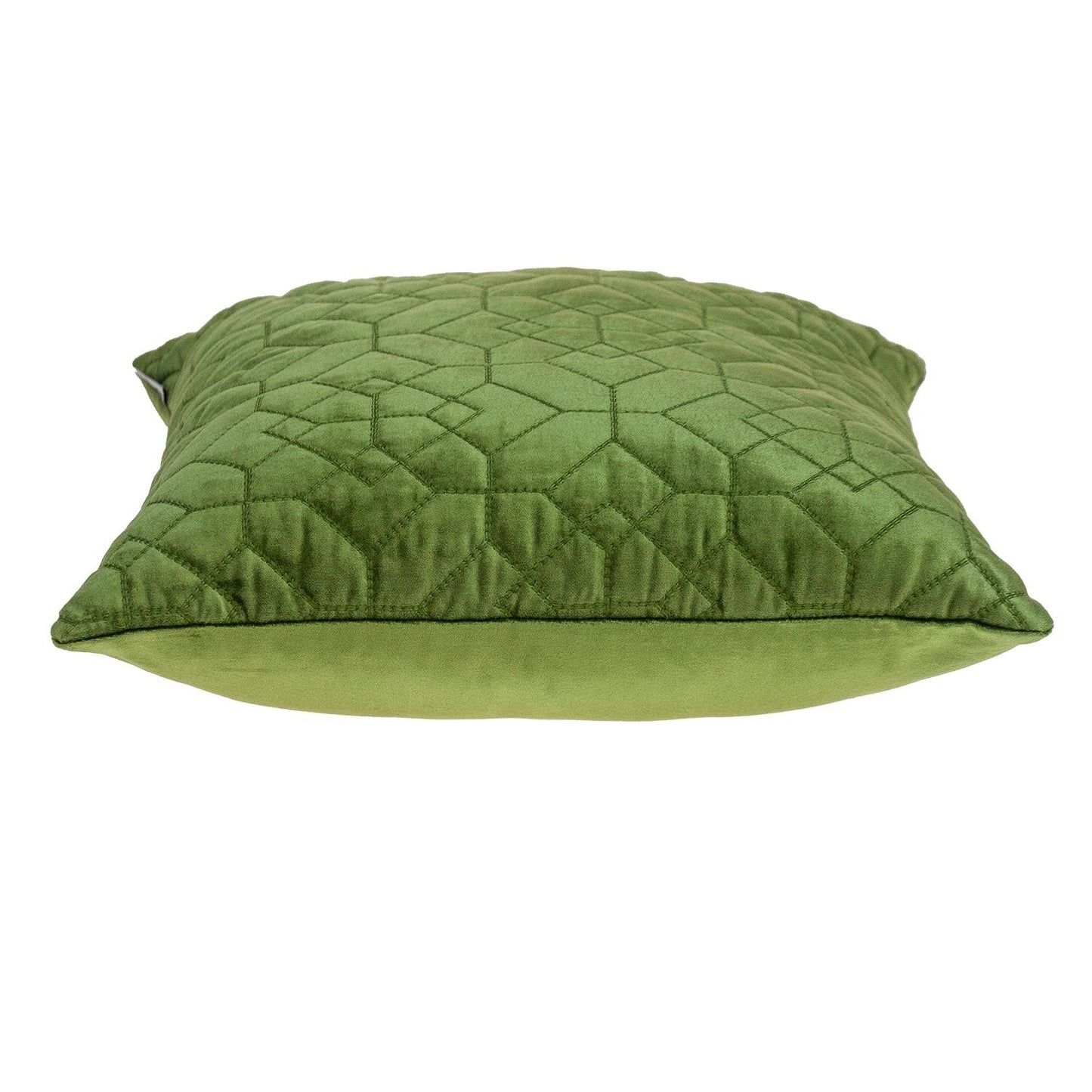 Olive Quilted Velvet Geo Pillow