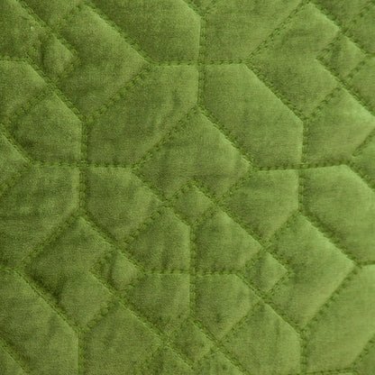 Olive Quilted Velvet Geo Pillow