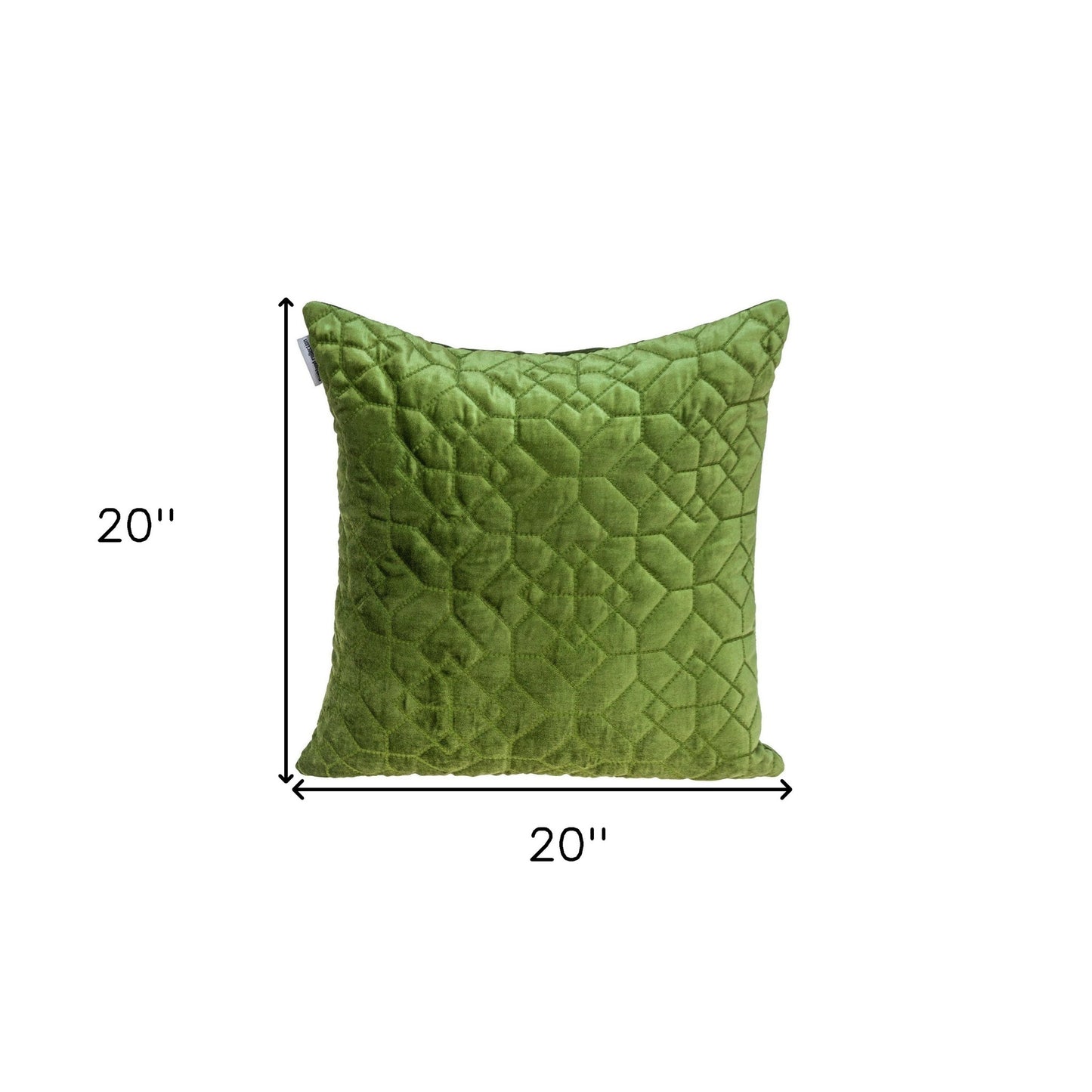 Olive Quilted Velvet Geo Pillow