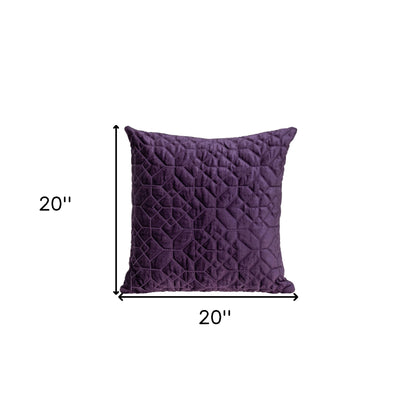 Purple Quilted Velvet Geo Pillow