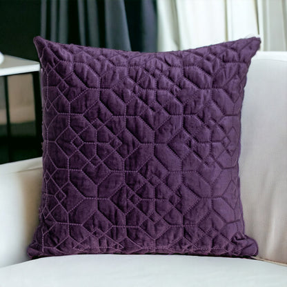 Purple Quilted Velvet Geo Pillow