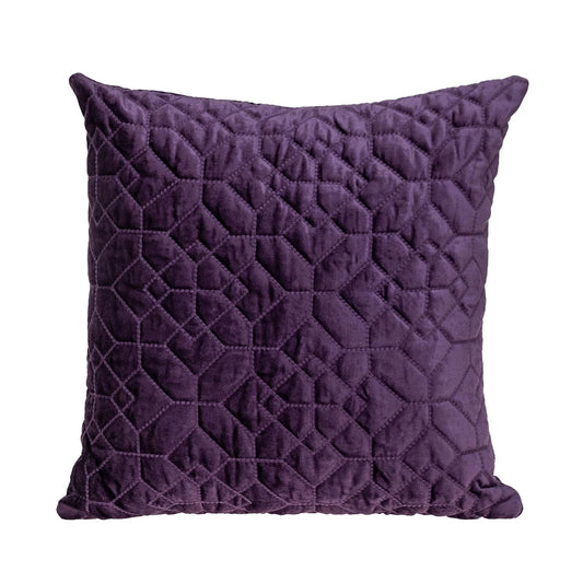 Purple Quilted Velvet Geo Pillow