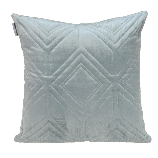 Gray Quilted Diamonds Velvet Solid Color Pillow